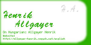 henrik allgayer business card